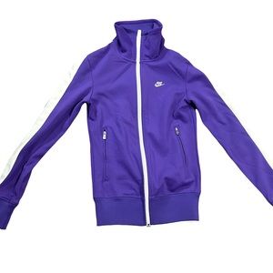 Vintage-Style Purple Nike Track Jacket Size:XS